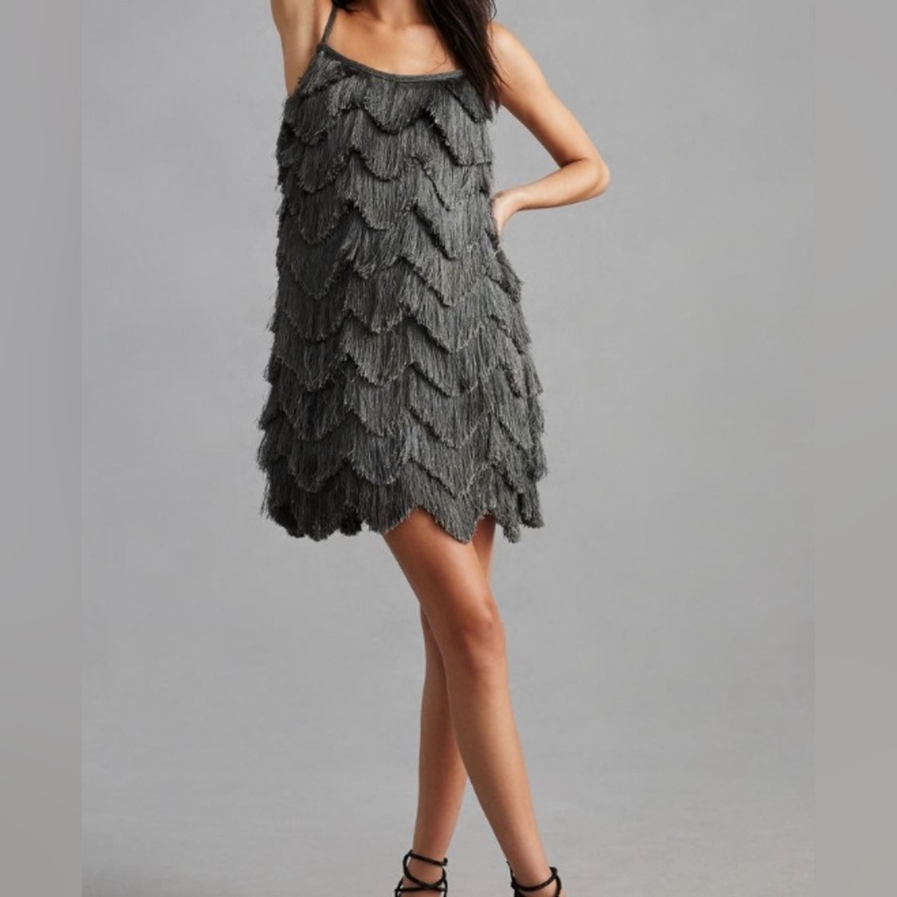 Anthropologie- Pankaj and Nidhi fringed mini dress